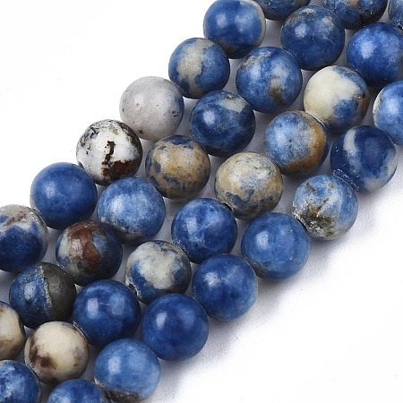 Natural Sodalite Beads Strands G-S279-10-6mm-1