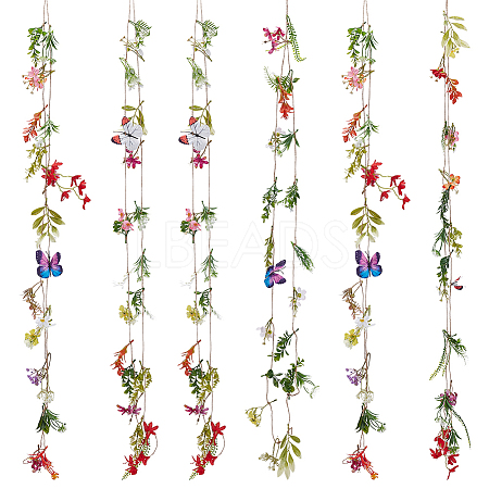6Pcs Silk Cloth Artificial Floating Flower Curtain for Home Wedding Decor AJEW-UN0003-06-1