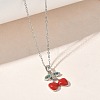 Brass & Cubic Zirconia Enamel Pendant Necklaces SA-CBA7E55-02P-3