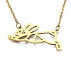 201 Stainless Steel Bunny Pendant Necklaces NJEW-T009-JN027-2-40-1