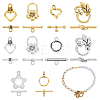 120 Sets 8 Styles Tibetan Style Alloy Toggle Clasps FIND-GA0005-28-1