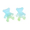 1-Hole Transparent Spray Painted Acrylic Buttons BUTT-N020-001-B01-4