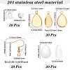 30Pcs 304 Stainless Steel Earring Hooks STAS-SP0002-06G-2