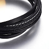 Leather Cord Multi-Strand Bracelets BJEW-E352-40G-2
