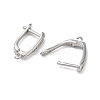 Brass Micro Pave Clear Cubic Zirconia Hoop Earring Findings KK-H256-06P-2