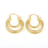 Brass Triple Hoop Earrings X-EJEW-G282-04G-1