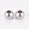 304 Stainless Steel Smooth Round Spacer Beads STAS-M006-01D-2