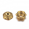 6-Petal Tibetan Style Alloy Flower Bead Caps LS-TIBE-S220-AG-NR-2