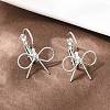 Bowknot Brass Leverback Earrings EJEW-A150-04A-P-3