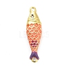 Brass Enamel Fish Connector Charms KK-H527-11G-05-1