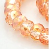 AB Color Plated Faceted Rondelle Electroplate Glass Beads Strands GLAA-A024D-AB09-1