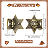 2Pcs 2 Colors Vintage Style Alloy Western Sheriff Belt Buckle for Men AJEW-FG0003-11-2