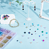 1360Pcs 8 Colors 3 Sizes Spray Painted Crackle Glass Beads CCG-PA0001-03-4