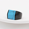 Rectangle Synthetic Turquoise Finger Ring FIND-PW0021-08F-EB-1