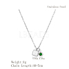 Simple Stainless Steel Square Pendant Necklaces for Women's Daily Wear QS9194-1-2