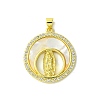 Real 18K Gold Plated Brass Micro Pave Cubic Zirconia Pendants KK-H472-14G-04-1