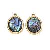 Natural Paua Shell Pendants SA-CBA11D7-10B-G-1