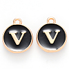 Golden Plated Alloy Charms LS-ENAM-S118-02V-1