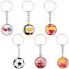 6Pcs 6 Style Glass Pendant Keychain KEYC-OC0001-23-1