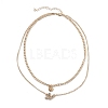 Alloy Double Layered Necklaces NJEW-B0002-03G-4