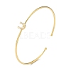 Rack Plating Brass Micro Pave Clear Cubic Zirconia Letter Open Cuff Bangles BJEW-A018-01G-U-1