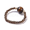 Natural Tiger Eye Stretch Rings RJEW-JR00255-02-2