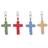 4Pcs Cross Cotton Threads Pendants Decorations HJEW-TA00398-2