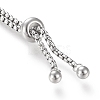 Tarnish Resistant Adjustable 304 Stainless Steel Slider Bracelet/Bolo Bracelets Making X-STAS-I153-02P-3