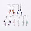 Natural Gemstone Chip Dangle Earrings EJEW-JE02417-1