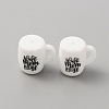 Cup with Word Pattern Silicone Beads LS-SIL-WH0006-18H-1