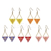 Handmade Glass Seed Beads Rhombus Dangle Earrings EJEW-MZ00542-2