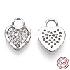 Rhodium Plated 925 Sterling Silver Micro Pave Cubic Zirconia Charms STER-T004-66P-1