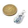 2Pcs Electroplated Natural Quartz Crystal Dyed Copper Wire Wrapped Pendants PALLOY-JF03168-02-2