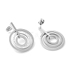 Rhinestone Multi-Ring Dangle Stud Earrings EJEW-E286-10P-2