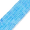 Frosted Transparent Glass Beads Strands X-FGLA-M002-01B-1