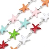 304 Stainless Steel Enamel Starfish Link Chains CHS-F023-01K-P-1