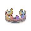 Ion Plating(IP) Rainbow Color 304 Stainless Steel Leaf Open Cuff Ring for Women RJEW-C025-03M-2