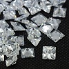 20PCS Clear Grade A Square Shaped Cubic Zirconia Pointed Back Cabochons X-ZIRC-M004-4x4mm-007-1