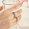 2Pcs 2 Colors Alloy with Crystal Rhinestone Finger Rings RJEW-TADJ0001-01E-7