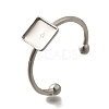 304 Stainless Steel Open Cuff Ring Components STAS-M057-01H-P-1