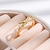 Rack Plating Brass Cuff Finger Rings for Women RJEW-M028-13G-4