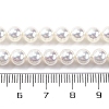 UV Plating Pearlized Glass Pearl Beads Strands GLAA-F128-01A-T1-2