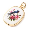Golden Tone Brass Enamel Pendants KK-CBADFD5-03G-B-2