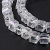Electroplate Glass Beads Strands EGLA-D018-8x8mm-01-6