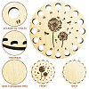Dandelion Pattern 16-Position Wood Embroidery Thread Storage Trays TOOL-WH0056-002-3