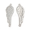 Brass Micro Pave Clear Cubic Zirconia Connector Charms KK-E068-VB062-2