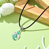 Angel Shape Alloy with Glass Pendant Necklaces NJEW-JN04560-04-2