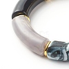 Chunky Curved Tube Beads Stretch Bracelet BJEW-JB06683-02-5