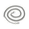 304 Stainless Steel Cuban Link Chain Necklace NJEW-D045-04P-2
