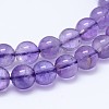 Natural Amethyst Round Bead Strands G-M212-4mm-02A-1